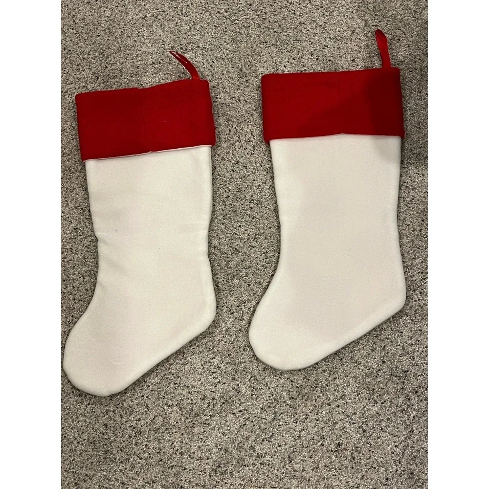 Christmas Stockings By‎ Enchanted Forest White & Red 18